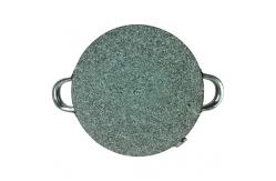 China BBQ Granite Dia 24cm Stone Grill Plates Round Cooking Pot Grey supplier