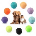 Pet Tennis Balls Interactive Dog Toy Ball Throwing Rubber Dog Chew Toys Macaron Color for sale
