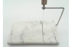 China White Marble Cheese Slicer Board , Marble Cheese Cutting Board Wood Handle supplier