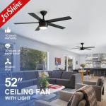 1stshine Decorative Ceiling Fan with Light 6 Speed Remote Control and 10-Year Motor for sale