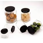 Custom Label 250ml Hexagon Honey Glass Jam Jar With Deep Metal Cap