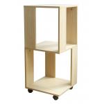 Movable Home Office Wooden Book Rack Maple With Two Layer Storage Space