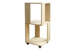 China Movable Home Office Wooden Book Rack Maple With Two Layer Storage Space supplier