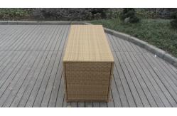 China Resin Wicker Storage Box , All Weather Plastic Rattan Cushion Box supplier