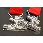 Custom 3D Race Running Awards With 864*38mm Red Ribbon Personalized