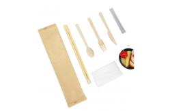 China Disposable Bamboo Cutlery Biodegradable Cutlery Set With Napkin And Toothpick supplier