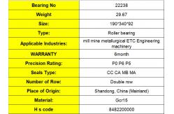 China High Speed Self - Aligning Spherical Roller Bearing 22238 22240 22244 supplier