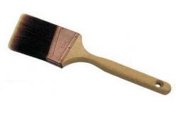 China Tapered PBT Chip Black Bristle Paint Brush with Natural Wood Handle supplier