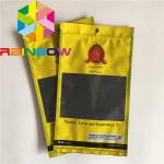 Resealable Three side seal Flat Mylar Bags See Through Cigar Humidity Pouches Plastic Weed Food Pouches Packaging for sale