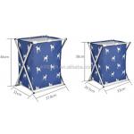 Alu Pipe Polyester Dirty Clothes Basket With Cover Foldable Laundry Hamper