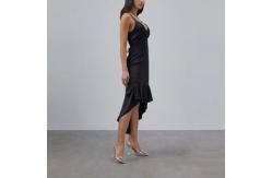 China Women Silk Slip Dress Elegant Customized Asymmetric Backless Dresses supplier