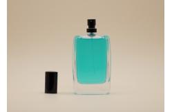 China Rectangle Cosmetic Spray Bottle With Matte Black Crimp Perfume Sprayer supplier