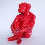 Contemporary Diamond Dog Sculpture in Fiberglass Eye Catching Art Piece for Hotel Office Garden Decor for sale