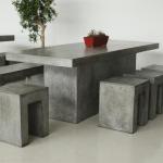 Rectangular Kitchen Chair Set Concrete GRC Dining Table With Bench for sale