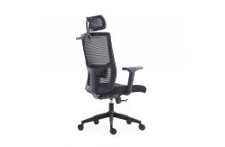China ODM Black Ergonomic Mesh Swivel Office Chair With Coat Hanger supplier