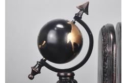China Black Plated Resin Decoration Crafts , Study Room Globe Book Holder supplier