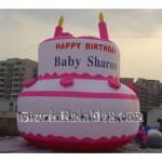 advertising inflatable birthday cake model with custom logo printing for sale