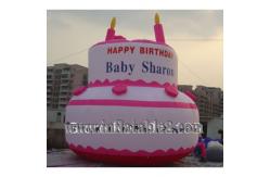 China advertising inflatable birthday cake model with custom logo printing supplier