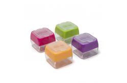 China Portable Manual Square Pencil Sharpener Transparent Lid supplier
