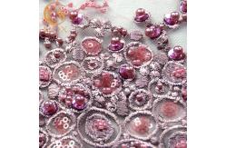 China ODM Fuchsia Lace Fabric Embroidered 80% Nylon With Glitter Decoration supplier