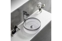 China Gradient Black Glass Wash Basin Diecasting Crystal Bathroom Vanity Sink supplier