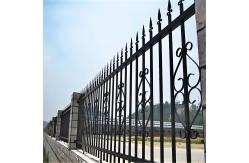 China 1.8x3M Spearhead Iron Fence Panels Black Tubular Metal Fencing supplier