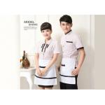 Casual Restaurant Staff Uniform , Short Sleeve Stripe Restaurant Work Shirts for sale