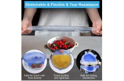 China Kitchen 6pcs Reusable Stretch Round Silicone Stretch Lids Food Storage Cover Set supplier