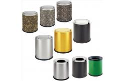 China Hotel Metal Double Layer Recycling Trash Garbage Can Stainless Steel Waste Bin supplier
