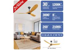 China Electric Power 3 Solid Wood Ceiling Fan Energy Saving Remote Control supplier