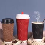Disposable Hot Insulated Paper Cup Custom Printed Paper coffee Chocolate Cups for sale