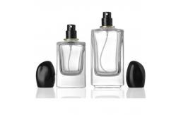 China Square Glass Perfume Bottle with 50ml 100ml Capacity and Distinctive Irregular-shaped Cap supplier