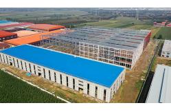 China Painted Galvanized Prefabricated Building Q235B Prefab Steel Warehouse Workshop supplier