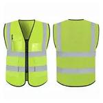 Reflective Outdoor PPE Safety Workwear Zipper Pockets Vest For Construction Companies for sale