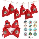 Christmas Burlap Jute Drawstring Bag Backpack Candy Pouch Bags OEM for sale