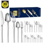 Stainless Steel Cutlery Set 30 Piece Gift Box For Western-Style Tableware for sale