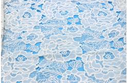 China Stylish Hollow out Allover Embroidery Lace Fabric Floral Ornament Style Breathable supplier