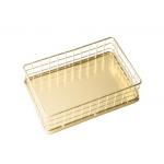 Dresser And Cosmetics Metal Mesh Basket Golden Base for sale