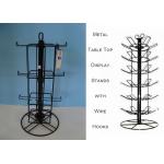 Rotating Spinner Metal Table Top Display Stands With 12 Hooks 3 Tiers Square Shape for sale