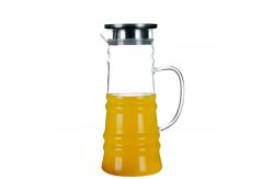 China Transparent Large Glass Water Jug With Spout , Eco Friendly Cold Water Pitcher supplier