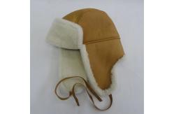 China Real fur lined trapper hats genuine leather trapper sheepskin shearling hat supplier