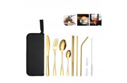 China Lightweight And Reusable Stainless Steel Cutlery Set For Camping 10  Pieces supplier