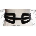 Punching PU Part Ladies Black Waist Belt With 4.5cm Width Snap Buttons for sale