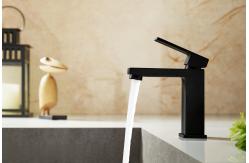 China Fingerprint Proof Wash Basin Faucet Countertop Matte Black Sink Tap supplier
