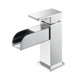 Waterfall Wash Basin Faucet LED light Hot and Cold Water Supply for sale