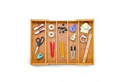 China Kitchen Adjustable Bamboo Storage Organizer Expandable Drawer Organizer Trays supplier
