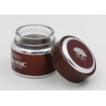 Brown 100ml Frosted Glass Cosmetic Jars For Face Mask Beautiful Design for sale