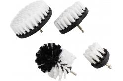 China 4pc Set Scrubber Drill Attachment Cleaning Brush White Soft Bristle Stiffness supplier