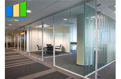 China Demountable Soundproof Office Partition Double Glass Fixed Partition Walls With Aluminum Frame supplier