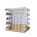 Metal And Wood Double Sided Supermarket Gondola Shelf  BSCI SGS for sale